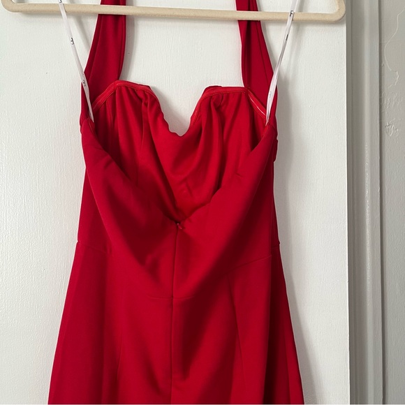 Lulu’s NWT Irresistible Silhouette Red Backless Bustier Halter Midi Dress - Picture 6 of 9